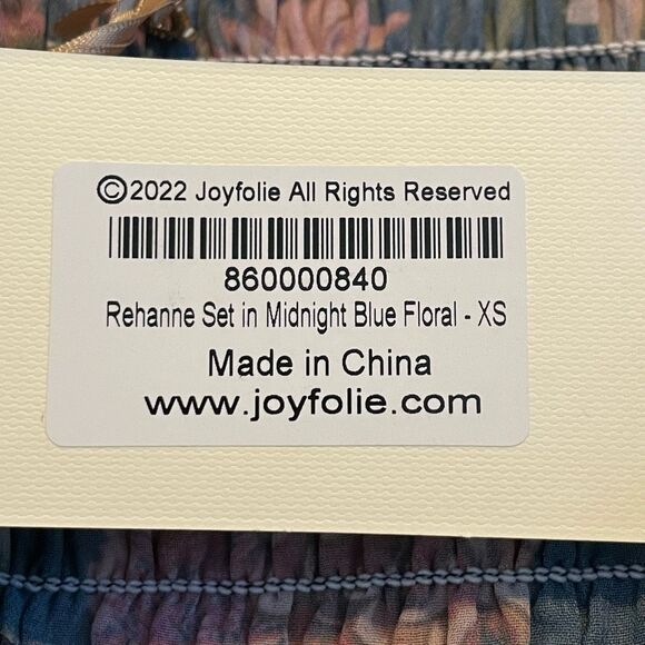 Mia Joy Joyfolie Rehanne Midnight Blue Floral Set Smocked Top Midi Skirt XS - Picture 10 of 12